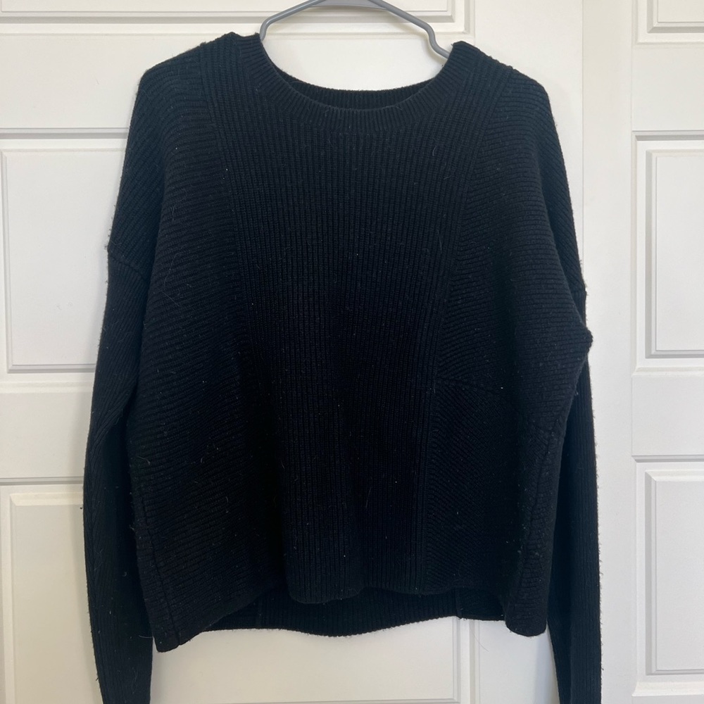 Athleta Wool Cashmere Turin Sweater, EUC, Size L, Black